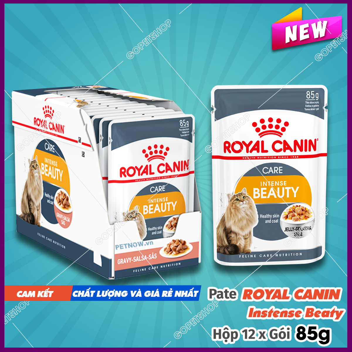 Pate cho mèo royal canin instense beauty 85g 1 hộp 12 gói hàng chính hãng giá tốt