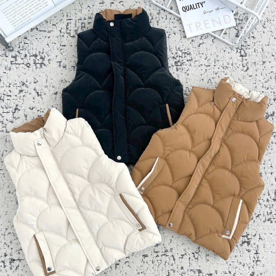 Áo Khoác Phao Gile Nữ Dáng Ngắn Có Dây Rút Áo Phao Croptop Nữ 3 Lớp Free Size Siêu Ấm