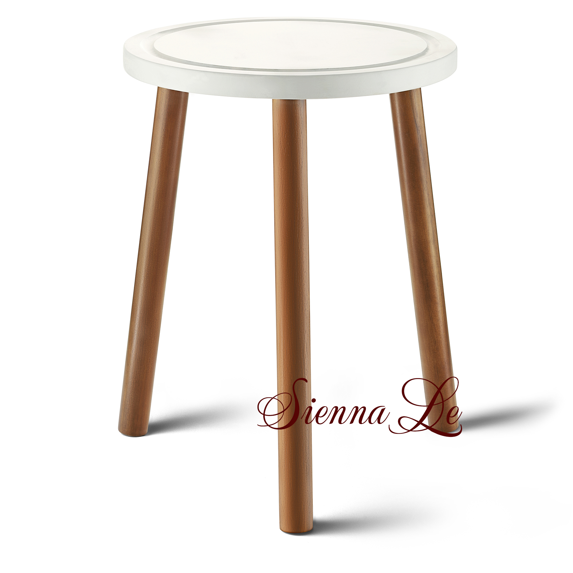 [Sienna Le] Đôn Gỗ Kệ Giá Tròn Nhỏ Đỡ Chậu Hoa, Chân Lắp Ráp, Mặt Bàn Khoét Rãnh Bàn Kê Đầu Giường, Bàn Trà, Bàn Coffee(Không bao gồm chậu)