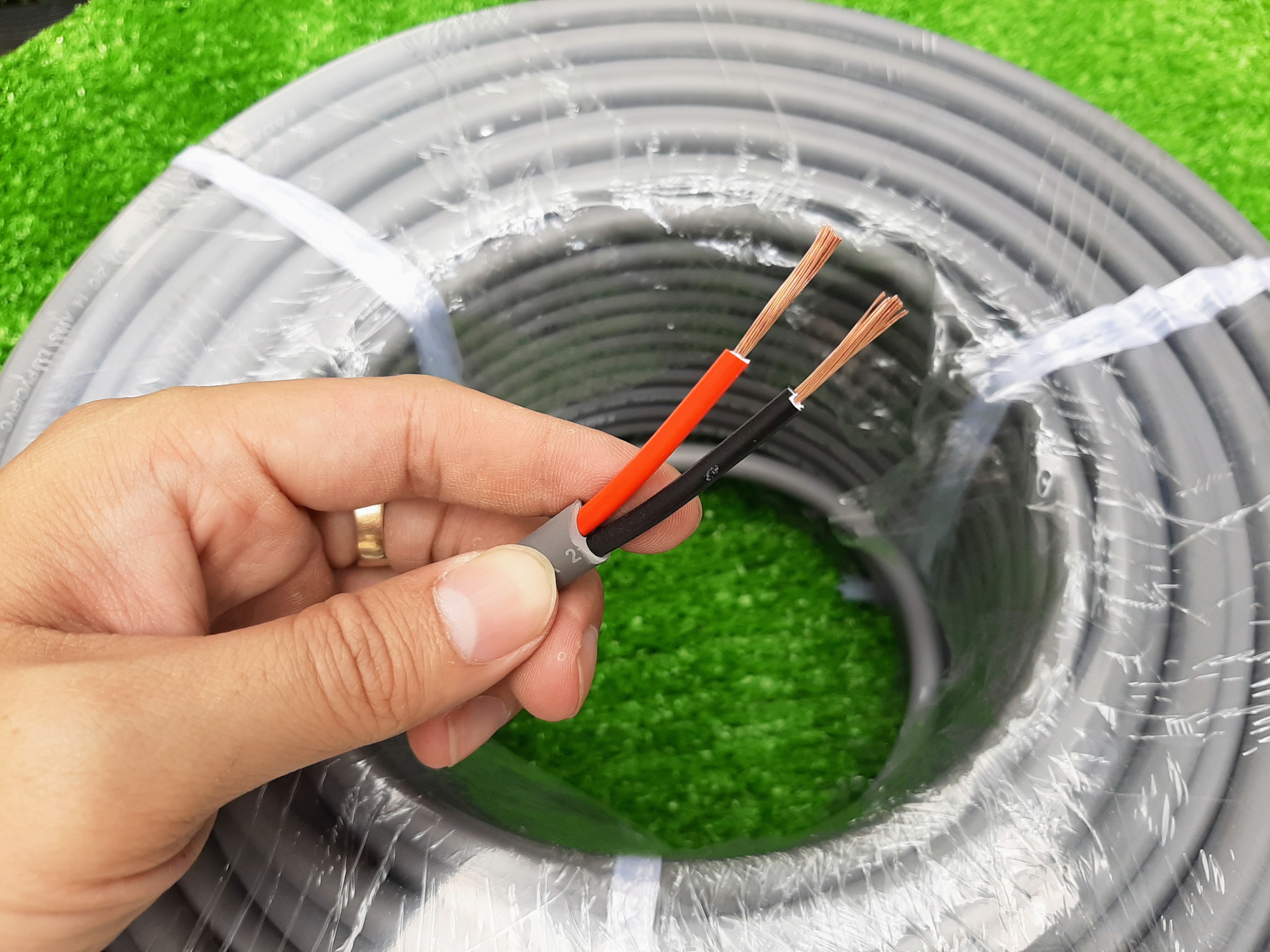 20 Met Dây Điện Đôi 2 Lõi 2x2.5 Tròn Xám Đồng Mềm Nguyên Chất Fadaco