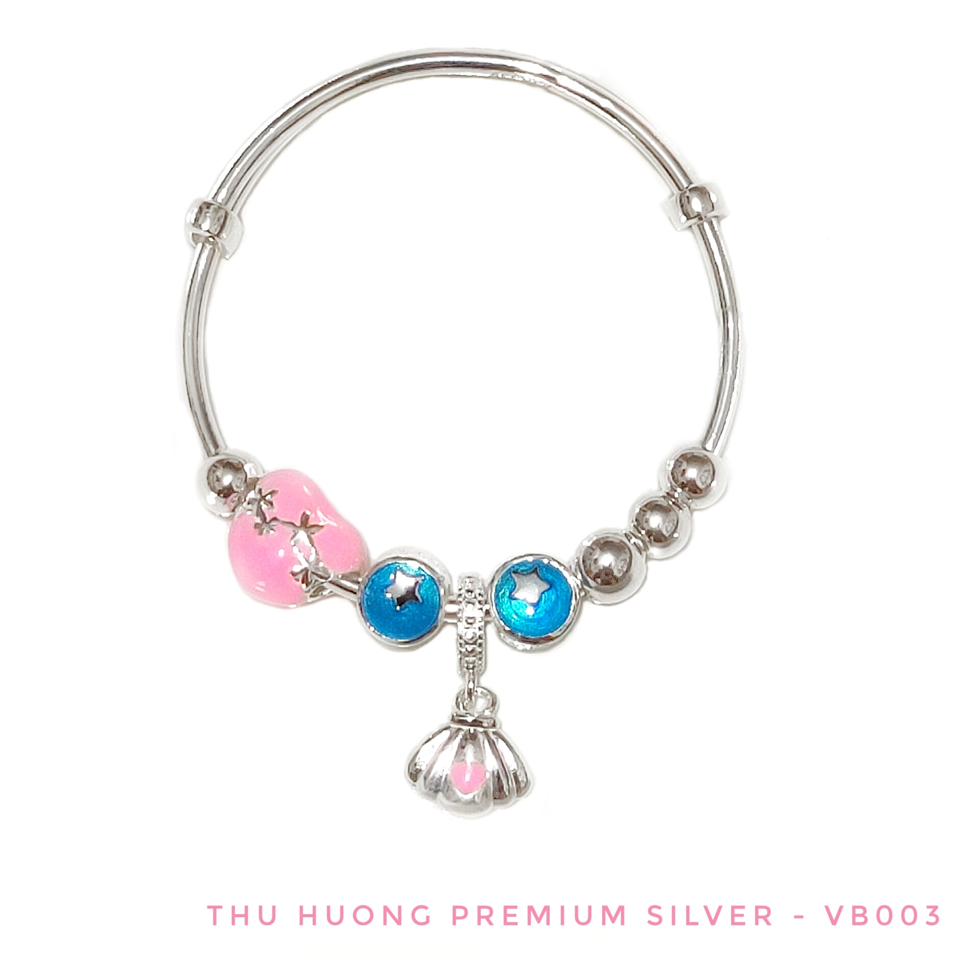 Vòng tay bạc em bé cao cấp s990 vb003 - thu huong silver