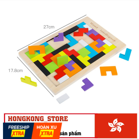 Đồ chơi xếp gạch bằng gỗ nhiều màu độc đáo - Đồ chơi xếp hình bằng gỗ cho bé