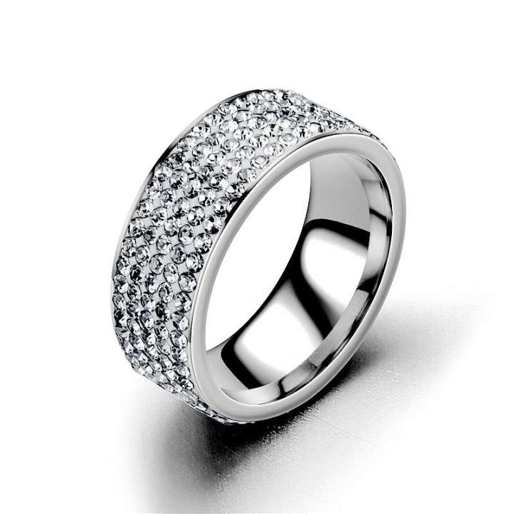 [HCM]Nhẫn Nữ  Titan Đính Đá Zircon Lấp Lánh Cá Tính Thời Trang RFULLZIRCON1