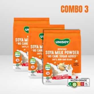 [HCM]Combo 3 Túi Bột Đậu Nành Unisoy Không Đường (12 gói) - Tặng 3 Gói Dùng Thử SHOP2SAVE