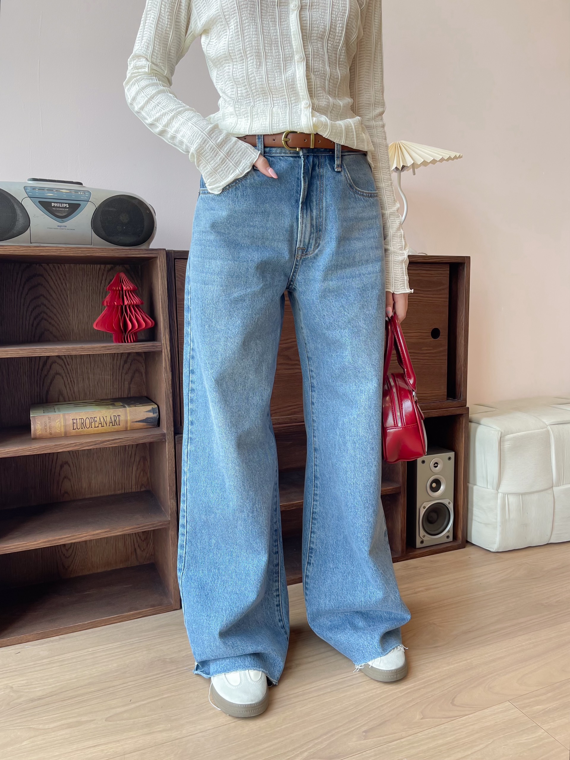 Kido - quần jean lai cắt lưng thấp zoey jeans
