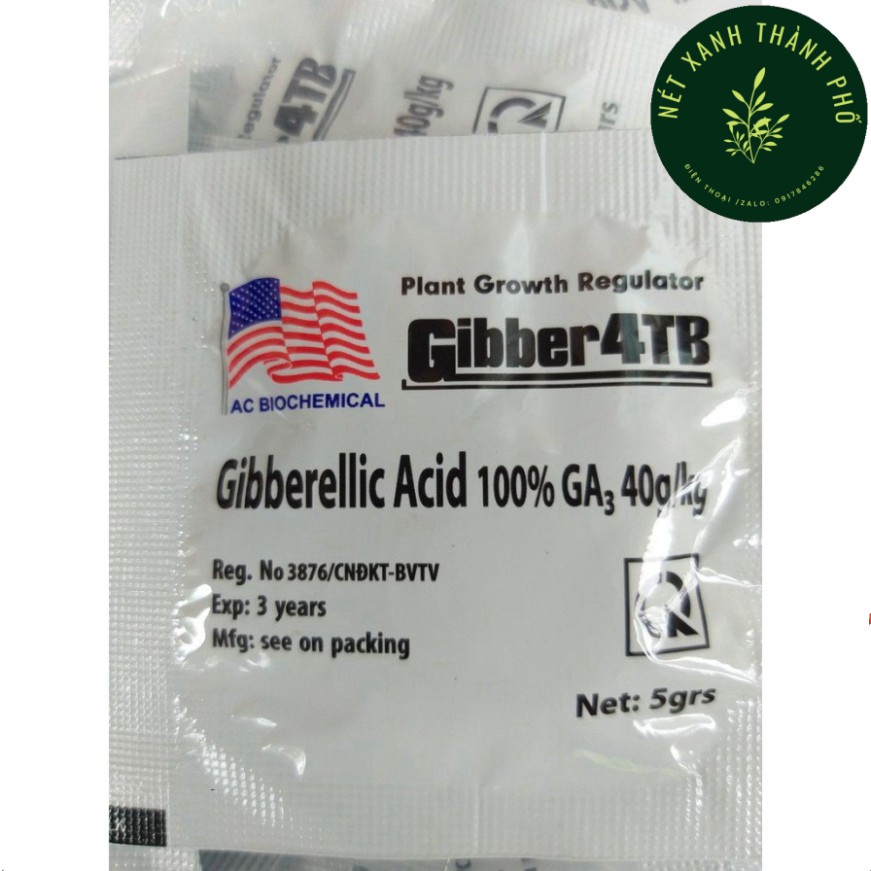 Phân bón lá gibber 4tb ga3 - gibberellic acid 100%