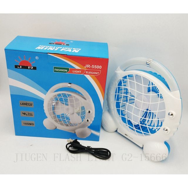 Quạt sạc tích điện 2in1 có đèn pin mini fan jr-5500
