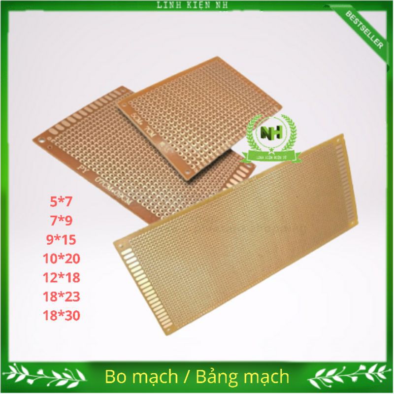 5 chiếc bo mạch/ bảng mạch đục lỗ sẵn pcb nâu nhiều kích thước