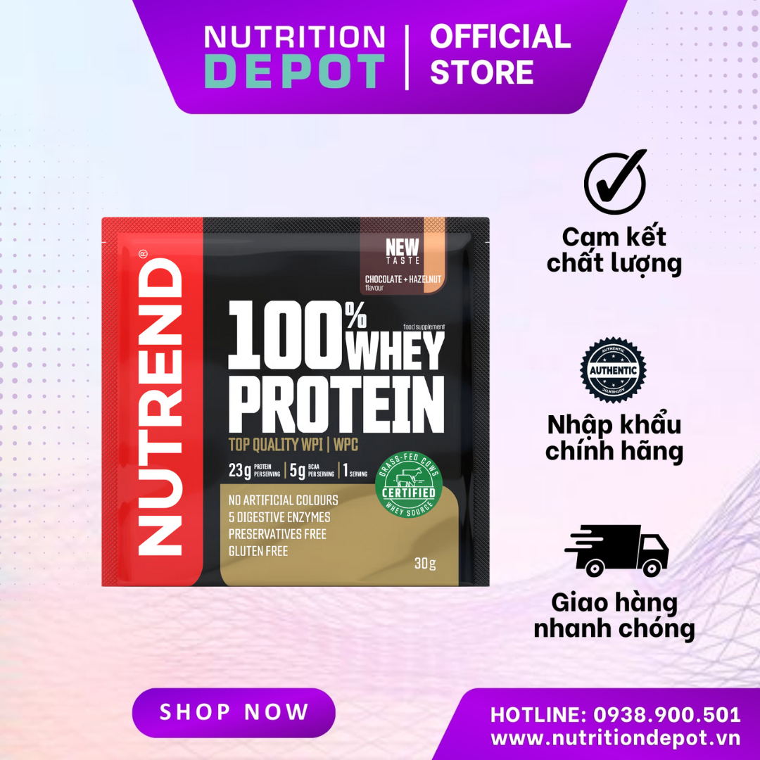 Quà tặng không bán - sample nutrend 100% whey protein gói 30g - nutrition depot vietnam