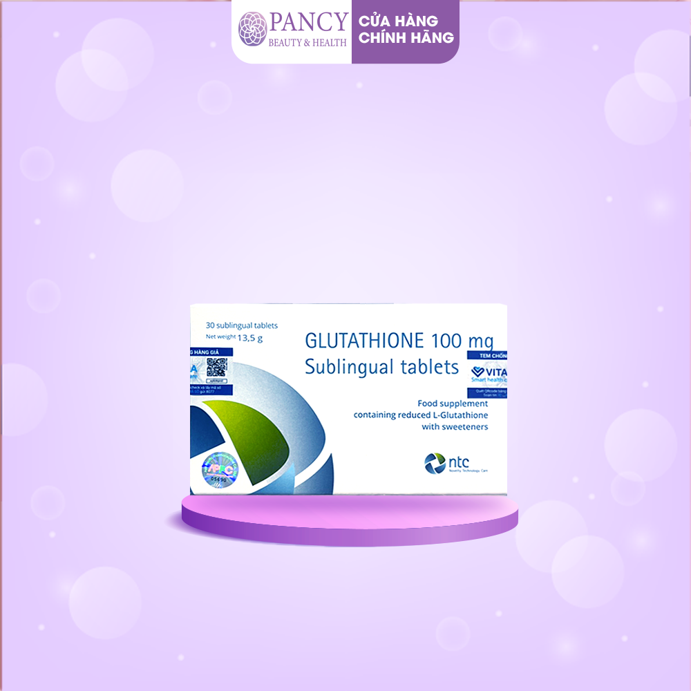 Viên Ngậm Trắng Da Glutathione 100mg - Trắng Da Đều Màu Toàn Thân Hỗ Trợ Ngăn Ngừa Lão Hóa - Nhập Nhẩu Italy - PANCY