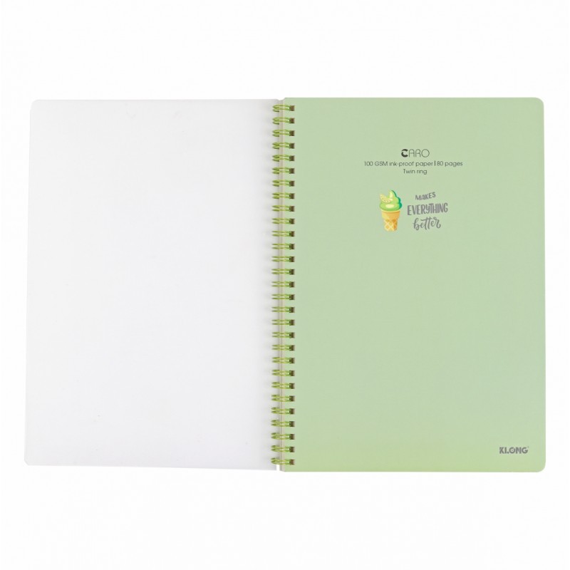 Vở lò xo kép Klong Caro B5 bìa nhựa - 80 / 120/ 200 trang