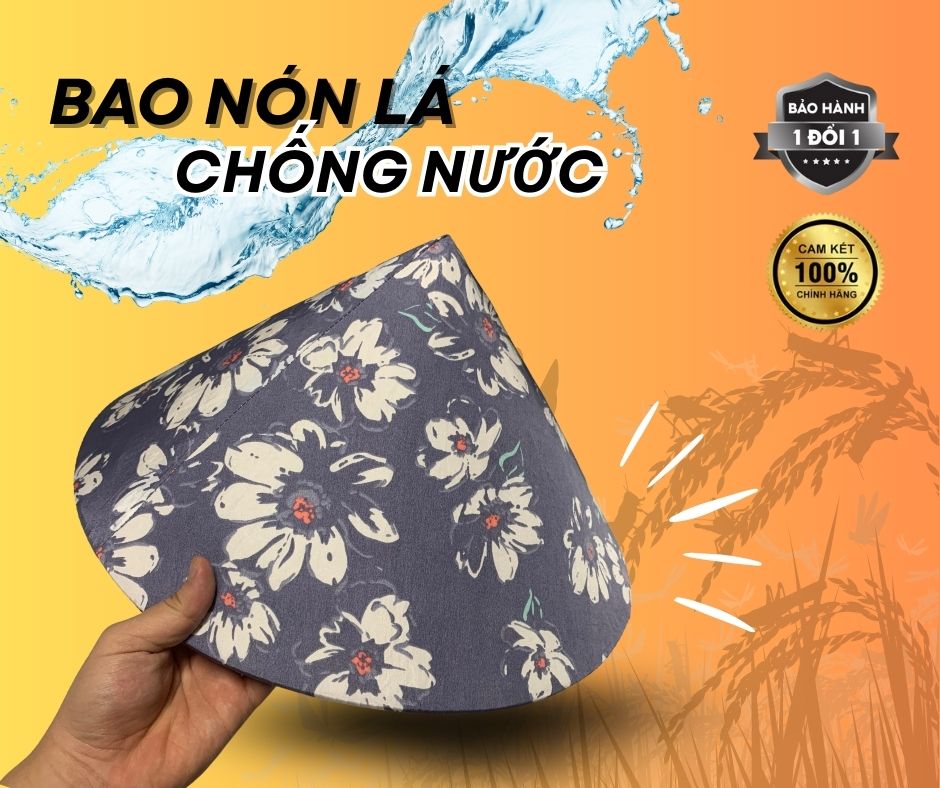 Bao bọc nón lá, miếng bảo vệ nón lá, có hoạ tiết, giúp tăng khả năng bền bỉ, tăng thẩm mĩ hơn và chống thấm nước hiệu quả - 7