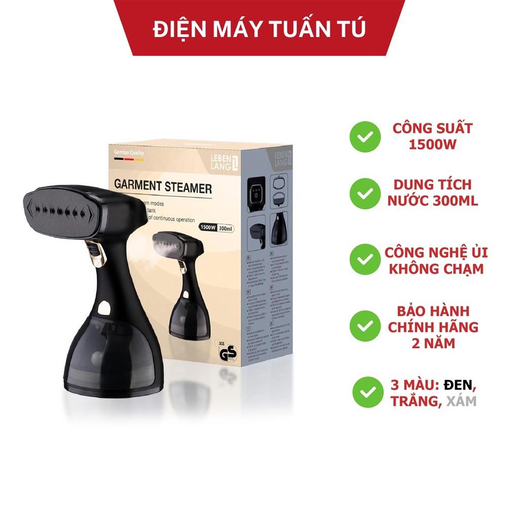  Bàn ủi hơi nước cầm tay LEBENLANG LBD528S 1500W 300ML thương hiệu Đức Bàn là hơi nước cầm tay mini cao cấp - Docavo 