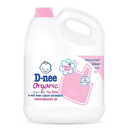 Nước giặt quần áo em bé Dnee organic hồng 3L