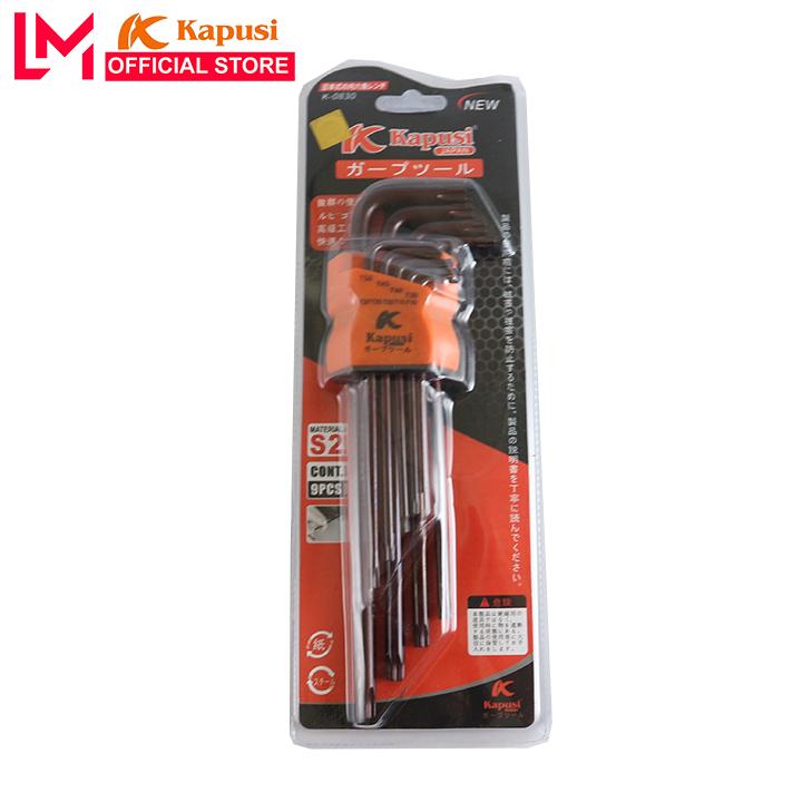 Bộ lục giác đa năng hoa thị 9 chi tiết Kapusi - Lục giác đầu bông ( Nâu)