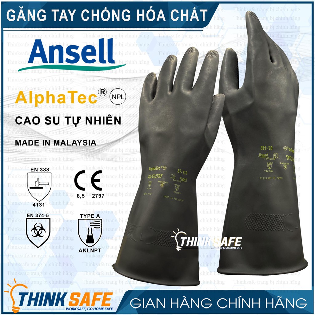 [HCM][Top 1 Găng Tay] Găng Tay Chống Hóa Chất Alphatec 87-118 Chống Dầu Găng Tay Bảo Hộ Chống Dầu Nhớt Chống Tĩnh Điện Thấm Hút Mồ Hôi Tốt Bảo Vệ Tay An Toàn - Bảo Hộ