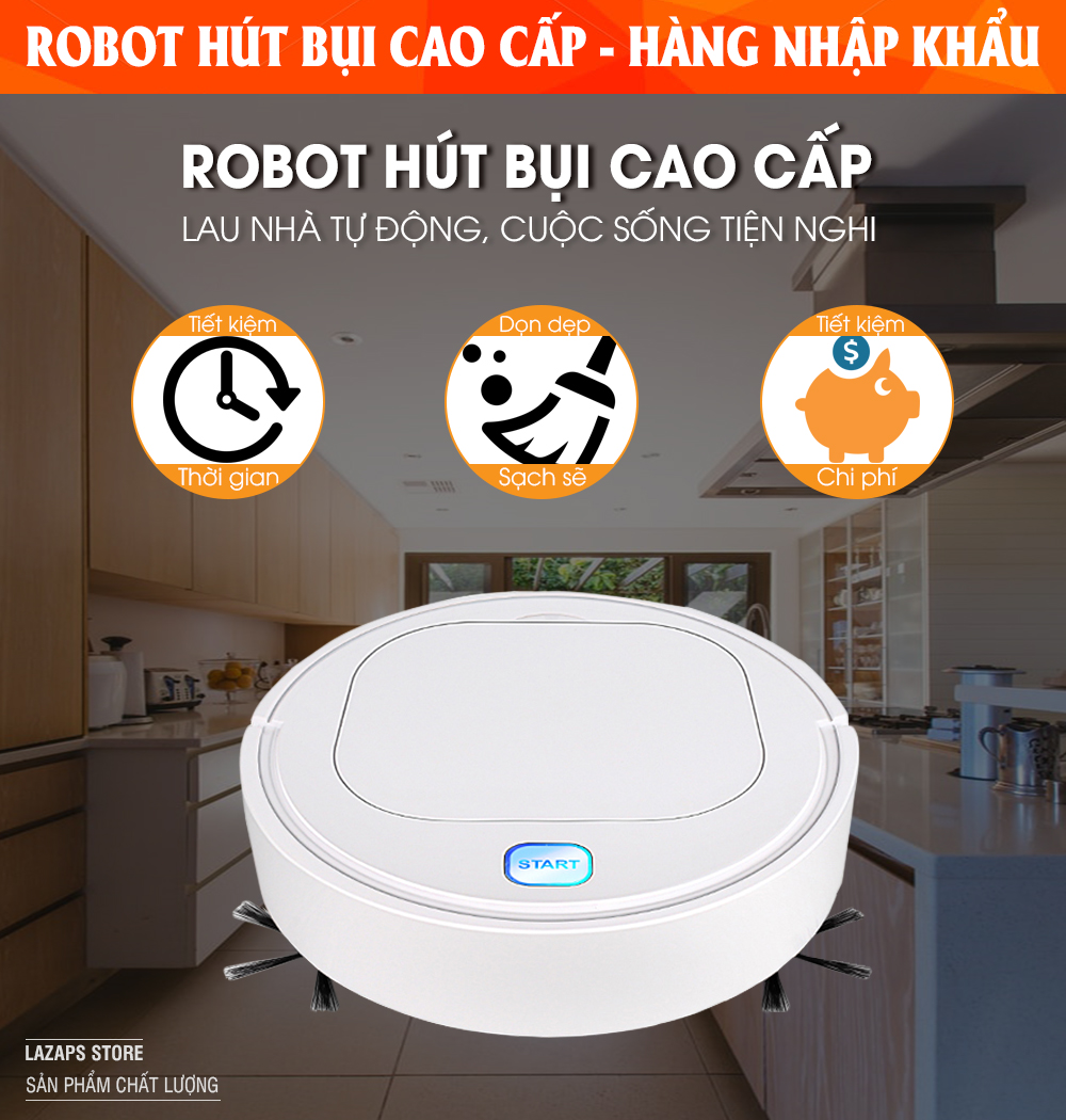 Robot Hút Bụi Lau Nhà, Robot Hút Bụi, Máy Hút Bụi Tự Động, Robot Hút Bụi Cao Cấp Giá Tốt - Giúp Làm Sạch Mọi Ngóc Ngách Trong Nhà, Được Thiết Kế Đẹp Mắt, Đem Lại Nhiều Lợi Ích Thiết Thực - Dễ Dàng Tháo Rời Thuận Tiện Cho Việc Vệ Sinh!