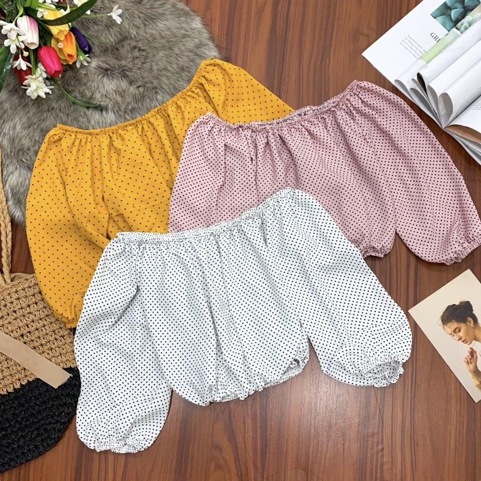 Áo bi trễ vai tay phồng dễ thương ttkx0234