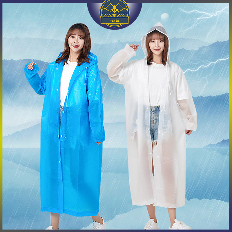 Raincoat 1 person transparent Eva waterproof ultra-light fashion style Korean re-useable use many colors option