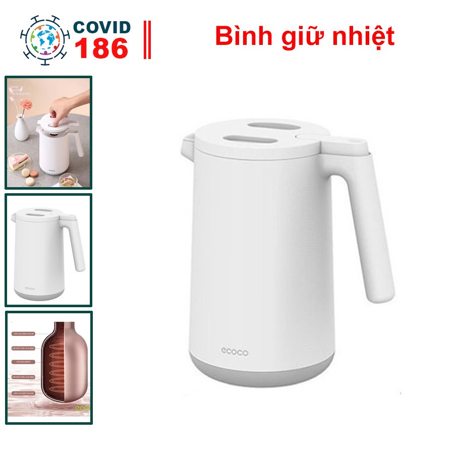 Bình giữ nhiệt, Ca đựng nước giữ nhiệt cao cấp thiết kế hiện đại đế chống trượt, an toàn chắc chắn