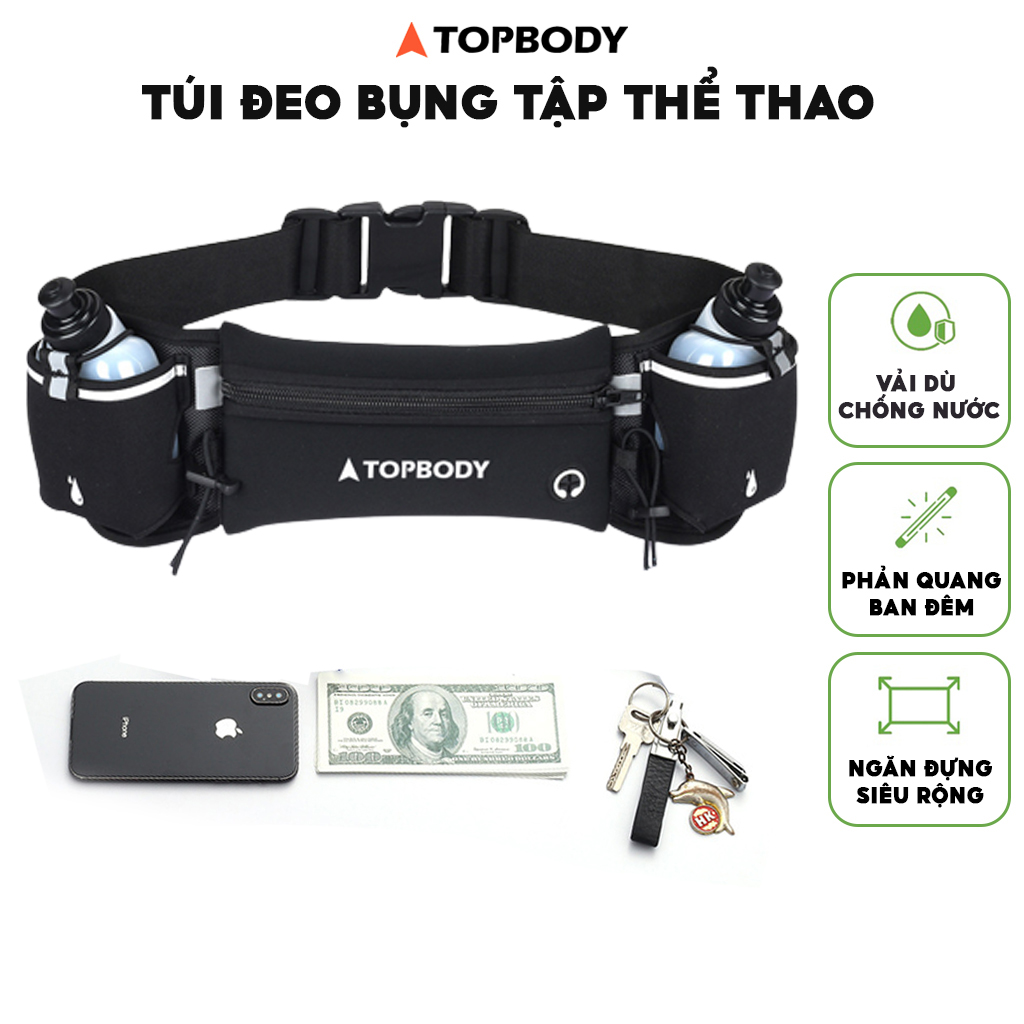 Túi đeo chạy bộ chống nước, túi chạy bộ đeo hông, đai đeo chạy bộ đựng điện thoại TOPBODY - TUICB01