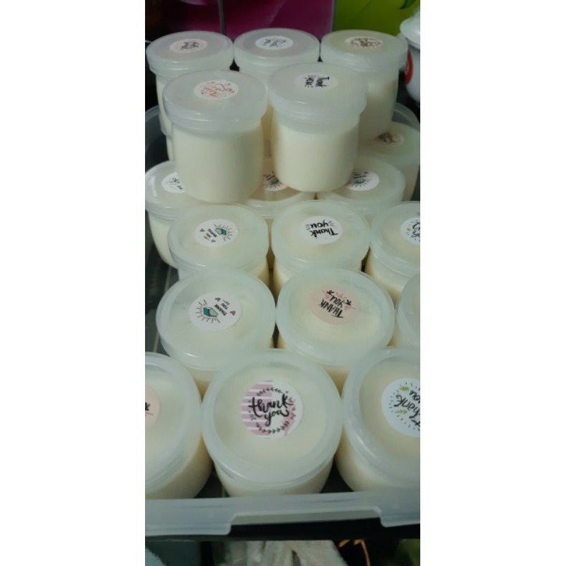 Combo 100 hủ sữa chua nhựa 100ml kèm tem thank you ❤
