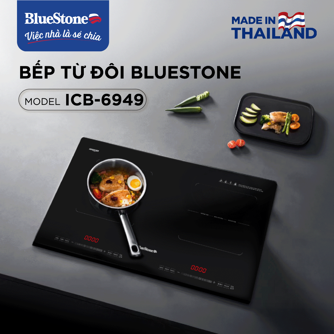 Bếp Từ Đôi BlueStone ICB-6949 5200W - Made in Thái Lan - Bảo hành 2 năm