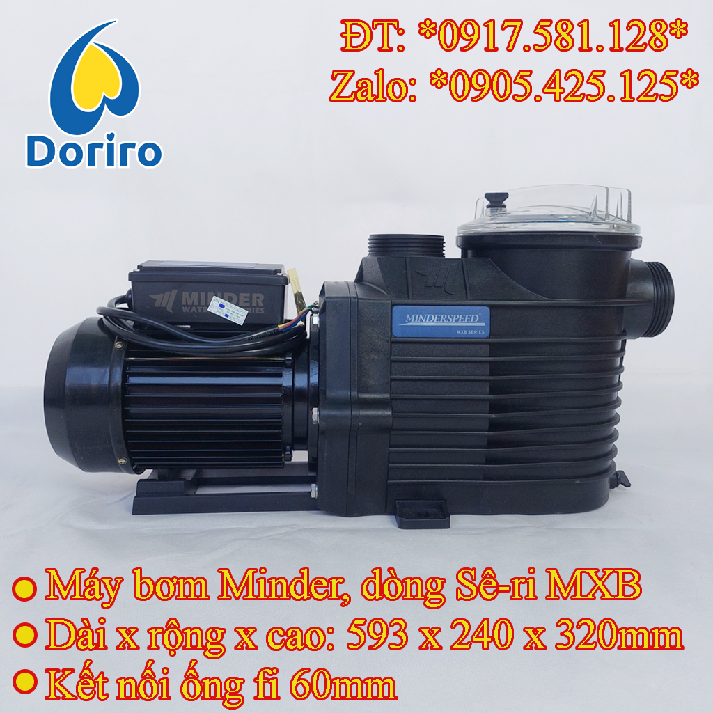 Máy bơm nước hồ bơi và spa - minder, kết nối ống fi60, mã hiệu mxb 100, mxb 150, mxb 200 và mxb 300