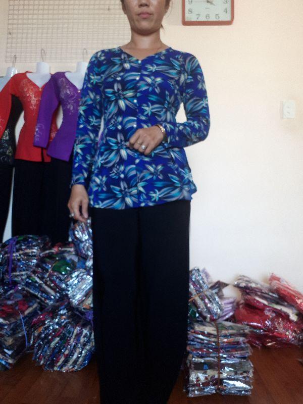 Bộ bà ba bông quần đen ống rộng