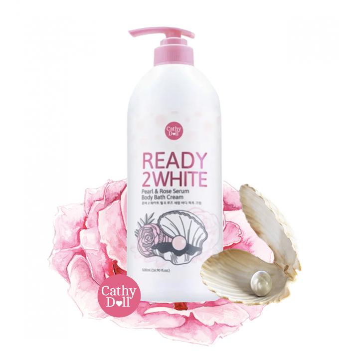 Sữa tắm dưỡng trắng da Ready 2 white - Tinh chất NGỌC TRAI & HOA HỒNG - 500ml