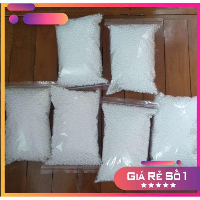 Hạt Xốp Trắng Siêu Đẹp(KT túi 24*17)Hạt Tròn, Các Cỡ, Không Dính Bết , Trang Trí Hộp Quà.