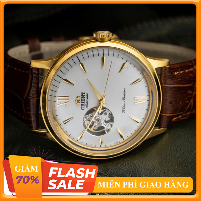 { ĐỒNG HỒ HÀNG HIỆU } Đồng Hồ Cơ Nam Orient Automatic Lộ Tim Dây Da Full Box