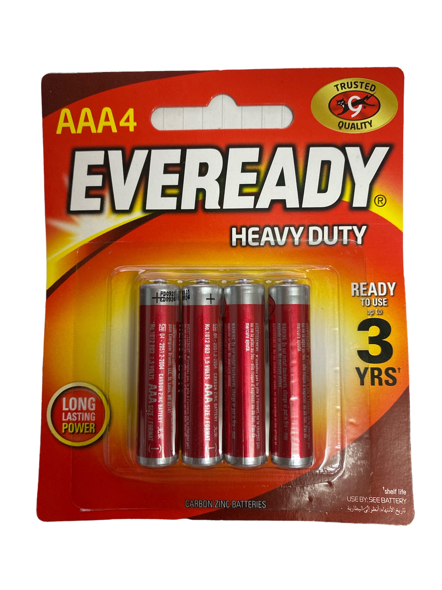 Vỉ 4 viên pin aaa / r03 eveready