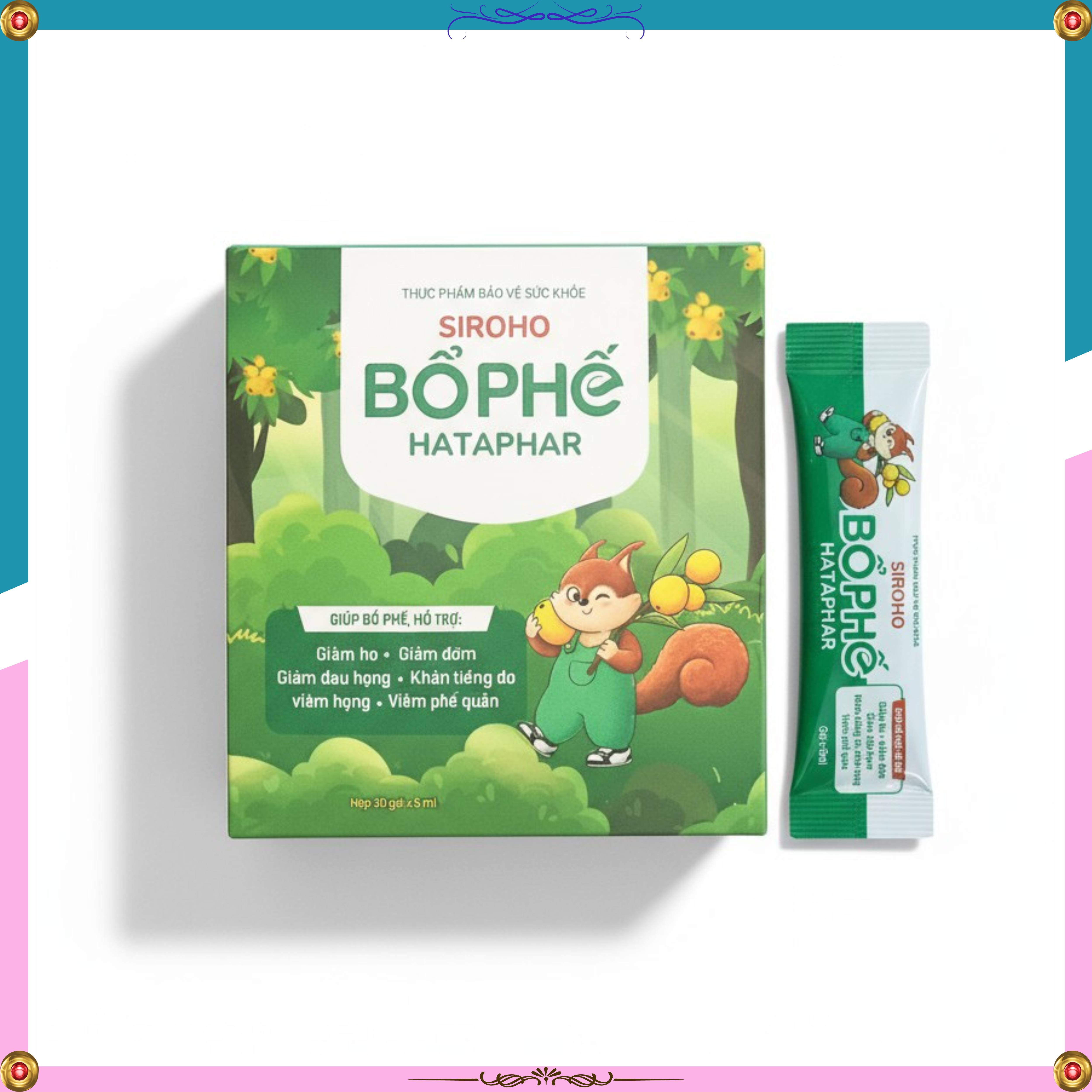 Bổ Phế Hataphar dạng siro đóng gói dùng cho trẻ từ 1 tuổi hộp 30 gói x 5ml date 2028