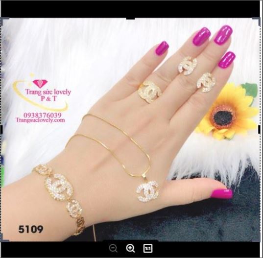 Bộ Trang Sức Hình Kim Cương Sang Chảnh Đẹp Mắt