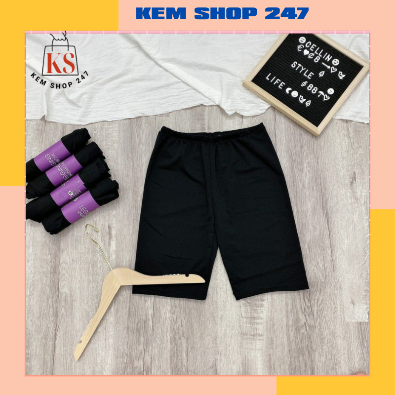 Quần legging đùi nâng mông cạp chun bản to chất thun co dãn