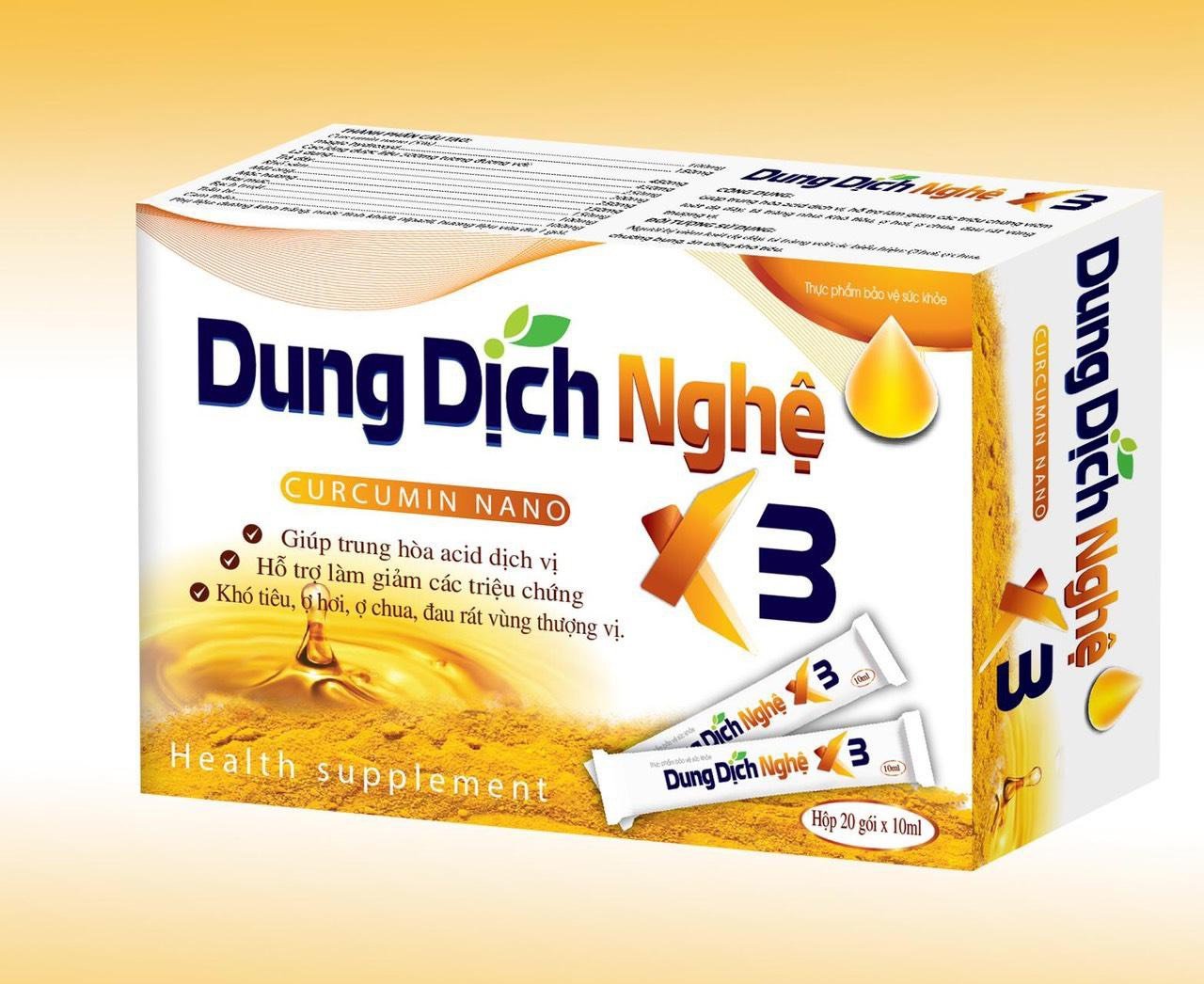 Dung Dịch Curcumin Nano X3 -Hỗ Trợ  Giảm  Viêm Loét Dạ Dày, Khối U Do Các Gốc Oxy Hóa