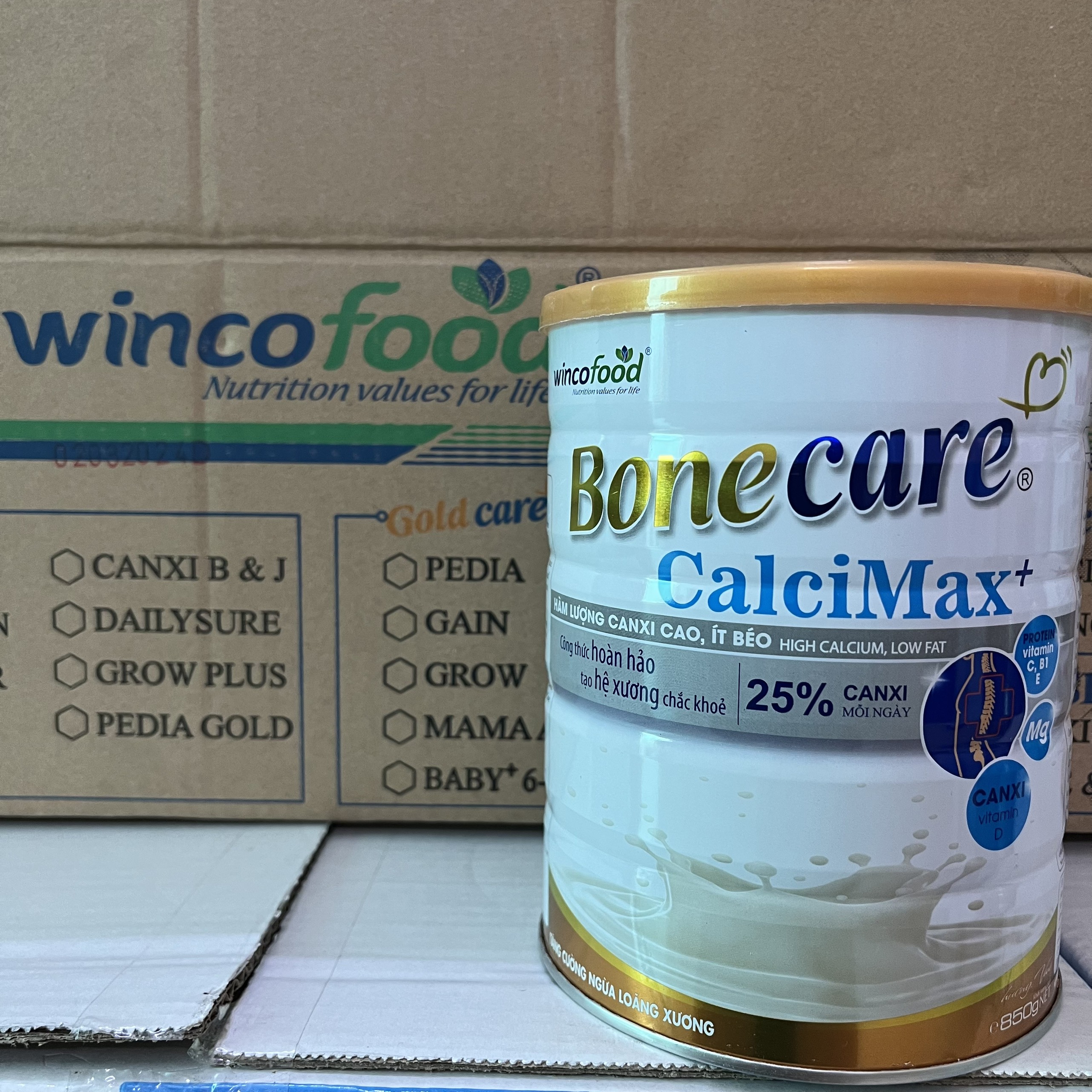 Sữa Bột Bonecare Calcimax+ Hương Vani Lon 850g - Ít Béo, Bổ Sung Canxi