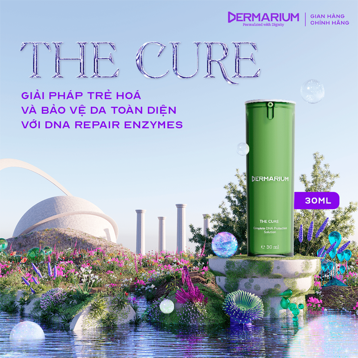 Dermarium the cure - tinh chất dna repair enzymes trẻ hoá & bảo vệ toàn diện 30ml