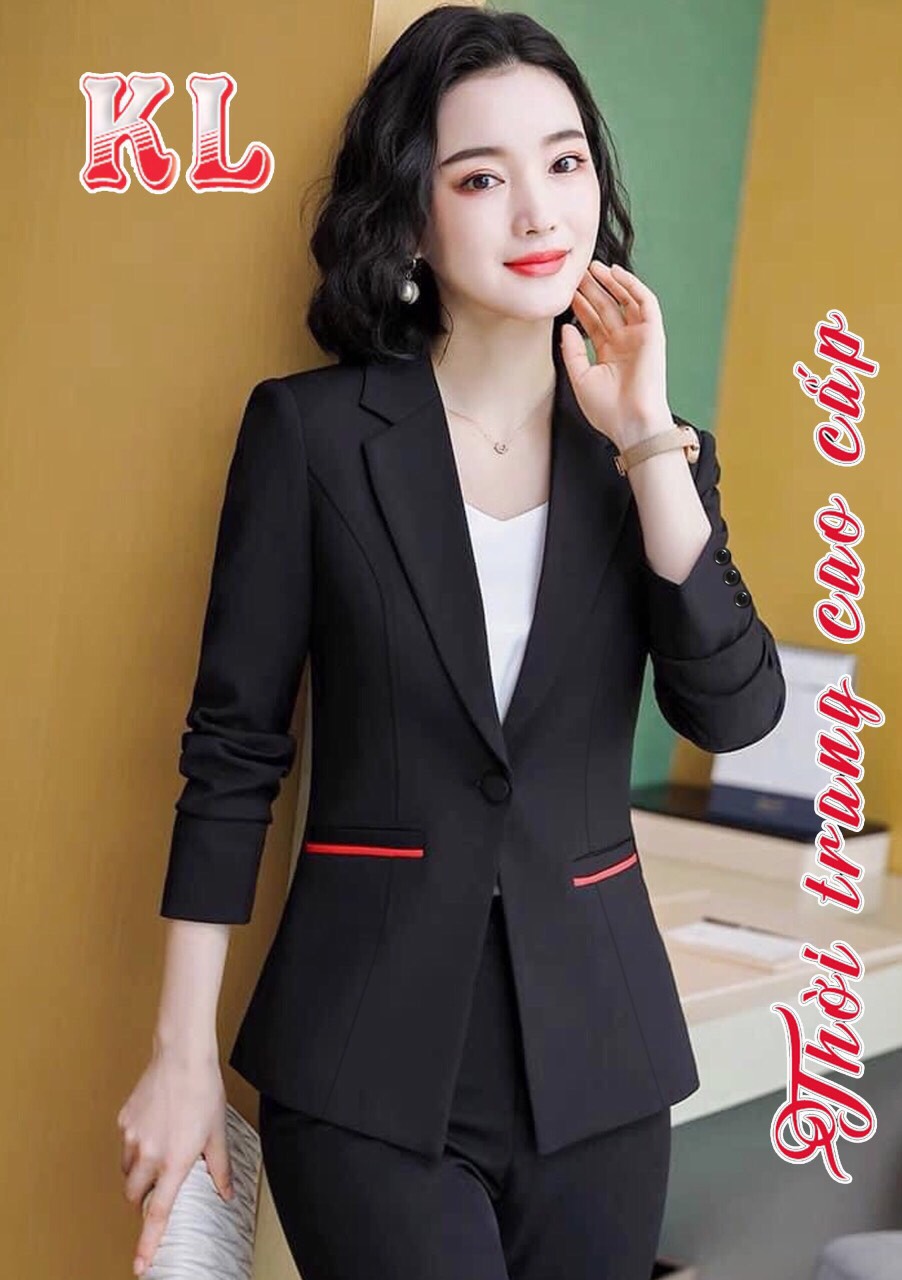 Áo vest nữ tay dài viền túi quảng châu