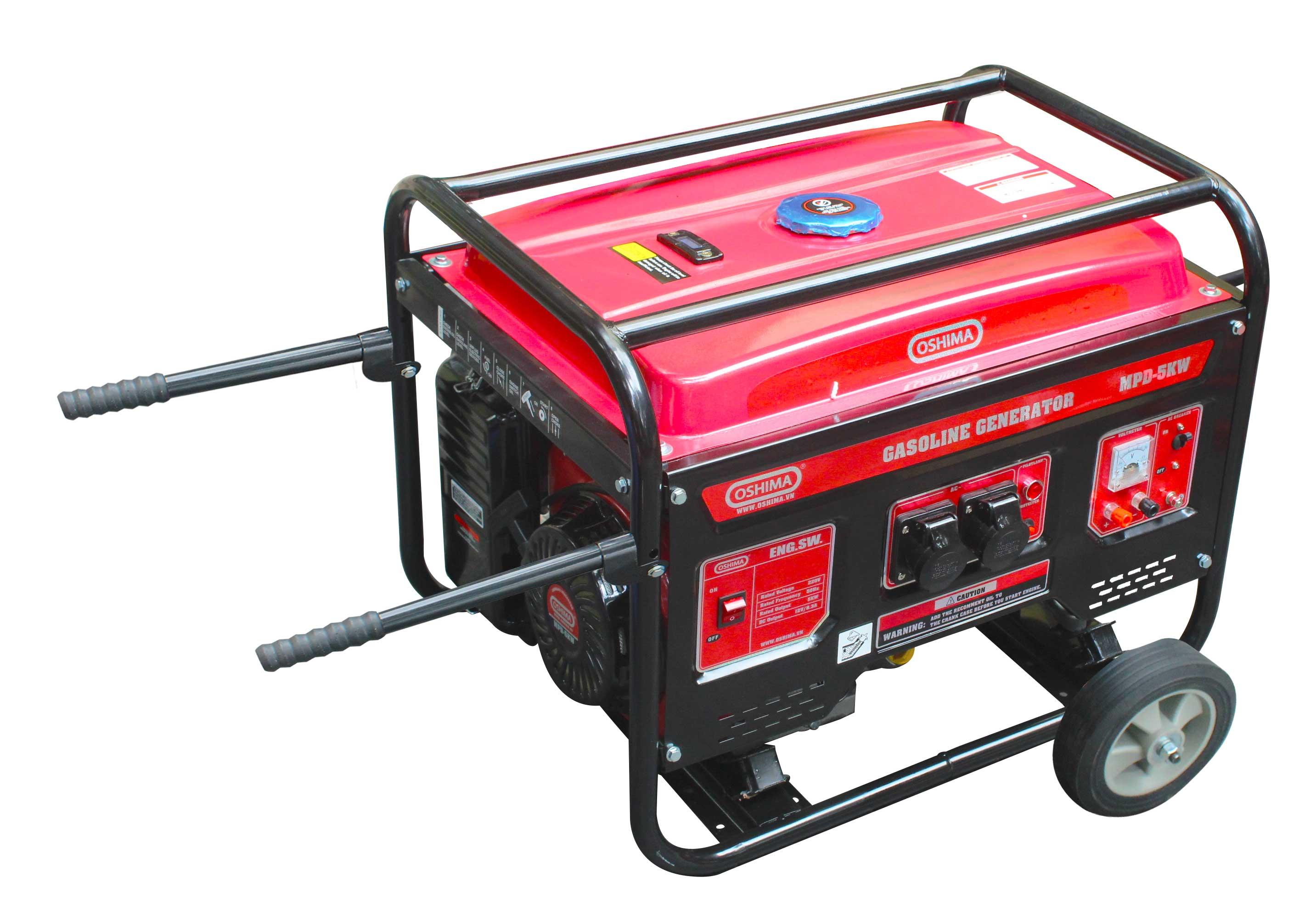 Máy phát điện chạy xăng oshima có đề mpd 5kw-d