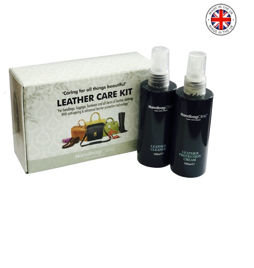 Vệ sinh túi da và bảo dưỡng túi da hãng Furniture Clinic nước Anh - Handbag Care Kit 100ml