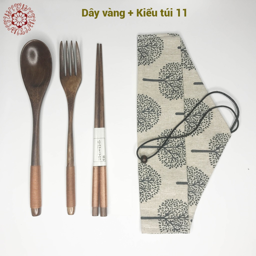 Bộ thìa đũa gỗ phong cách Nhật Bản