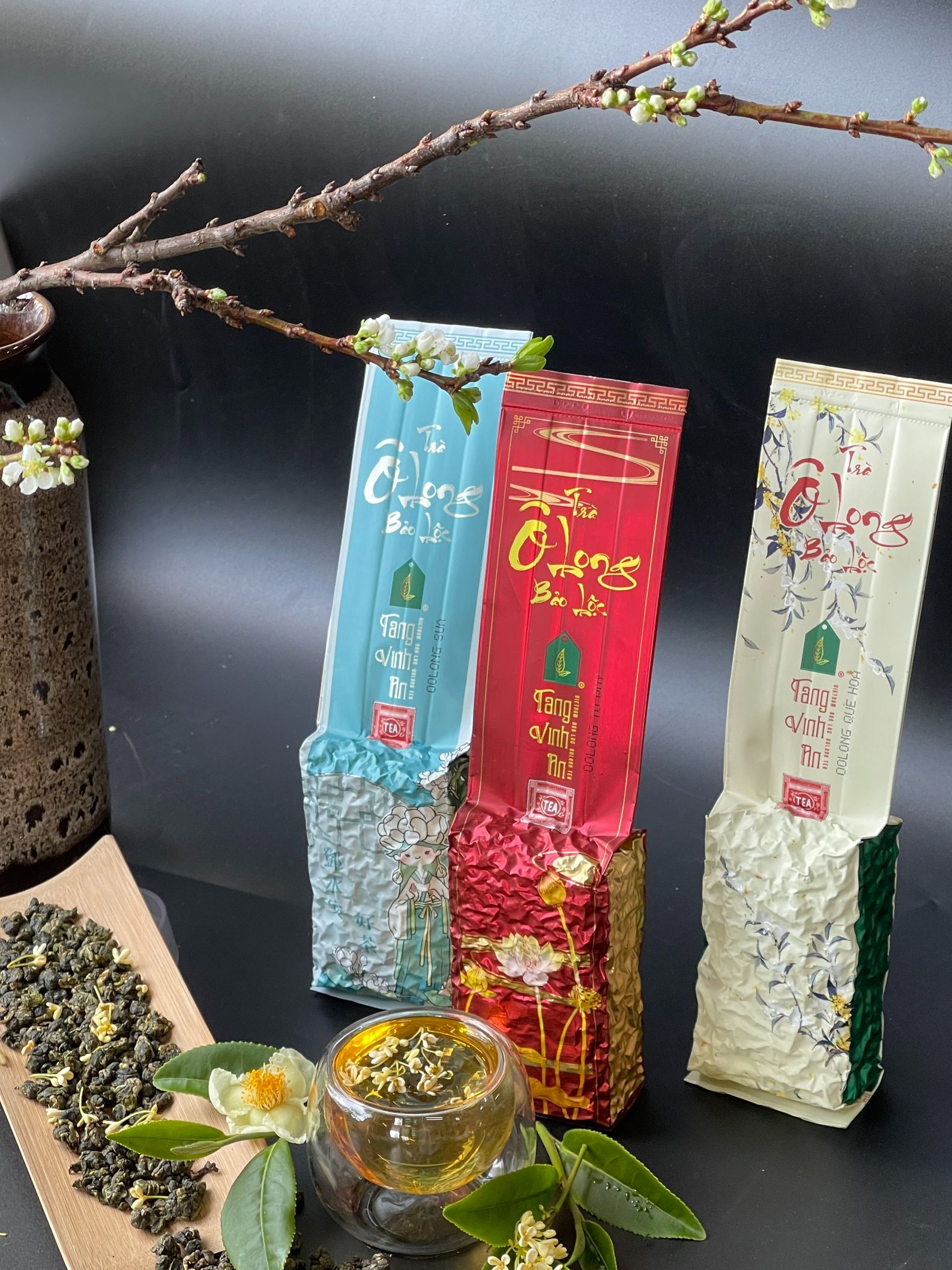 Set 3 loại trà ô long o long bảo lộc