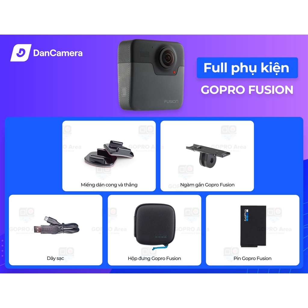 ◕♤ Máy Quay GoPro Fusion 360 camera Bảo hành 1 đổi 1 12 tháng
