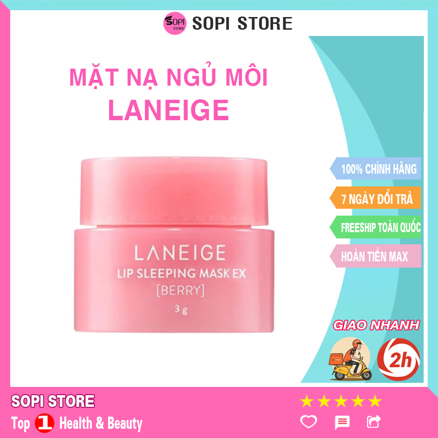 Mặt nạ ngủ môi Laneige Lip Sleeping Mask Berry 3g dưỡng môi mịn màng và mềm mại chỉ trong một đêm