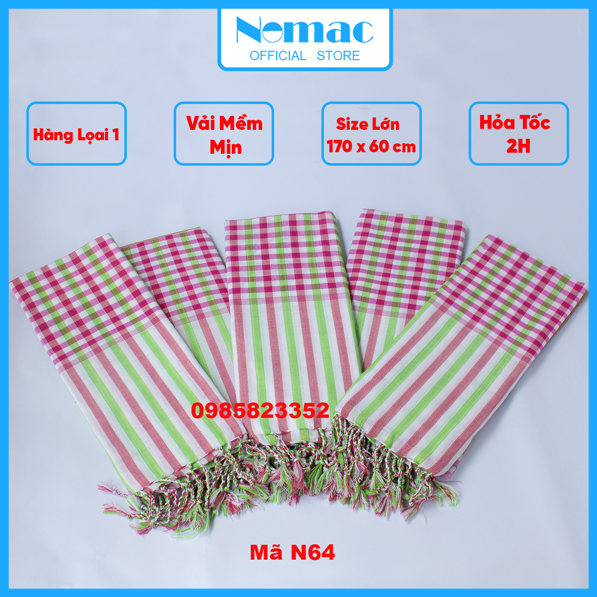 Khăn rằn nam bộ - campuchia / size lớn 170x60cm / khăn đi phượt nomac - vải dày mềm mịn / mã n64