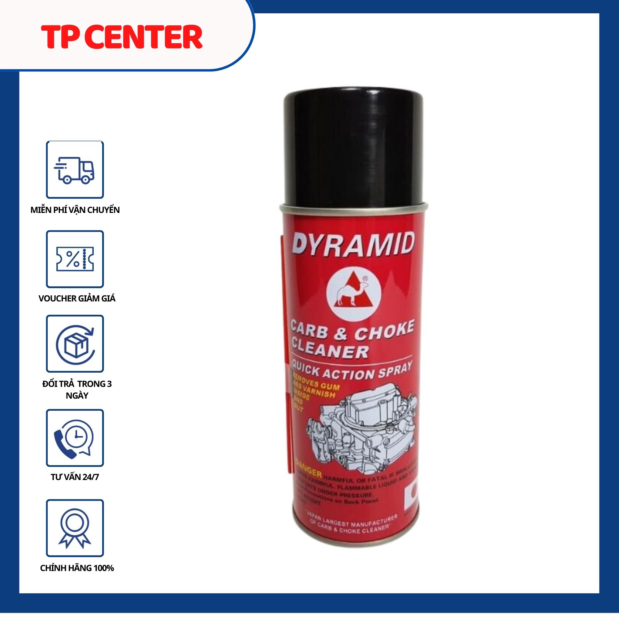 Chai Xịt chế hòa khí , Bình xăng con ,vệ sinh kim phun, DYRAMID 450ml