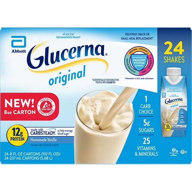Sữa nước Glucerna Shark hương Vanilla của Mỹ cho người tiểu đường mỗi chai 237ml