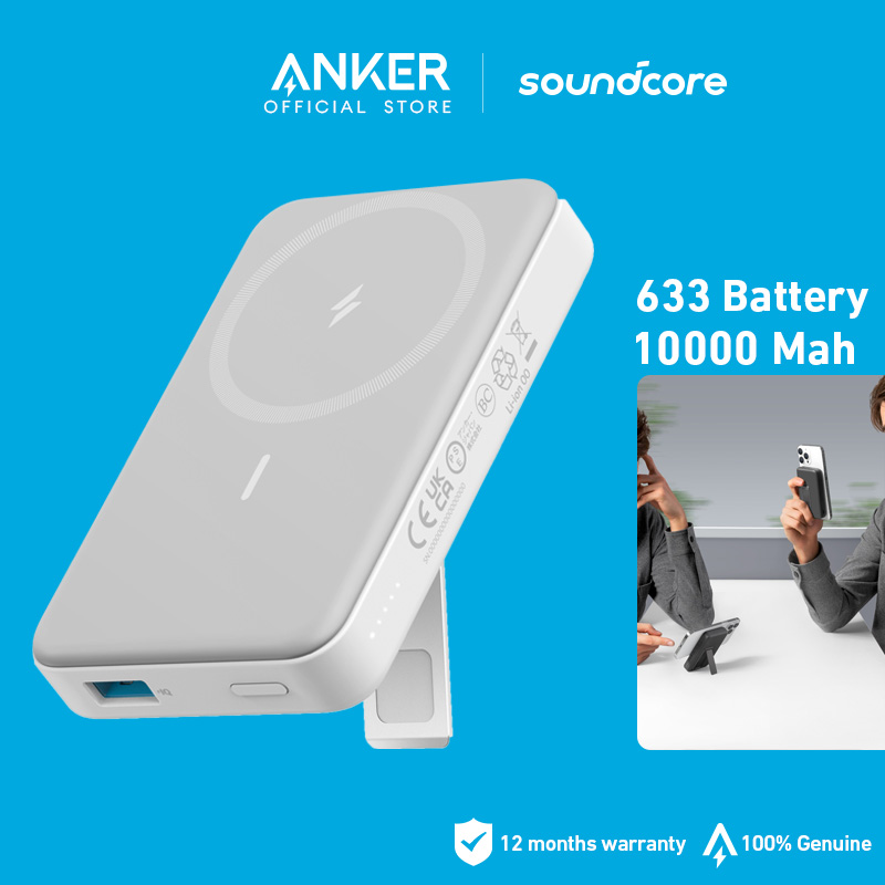 Anker 633 battery 10000 mah wireless portable charger with stand, 20w usb-c power delivery for magsafe, iphone 15/15 plus/15 pro/15 pro max, iphone 14/14 pro / 14 pro max/13/12 series